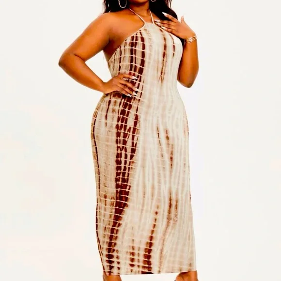 halter neck beach dress Dark Green Halter Backless Cover-Up Dress main image 0